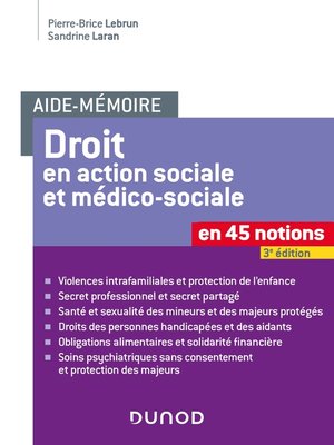 cover image of Aide-mémoire--Le Droit en action sociale et médico-sociale--3e éd.